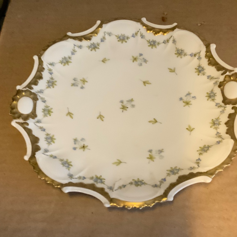 Elegant Gold and Floral Serveware Plate